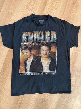 Edward Cullen Black Graphic Short Sleeve Tee by American Classics